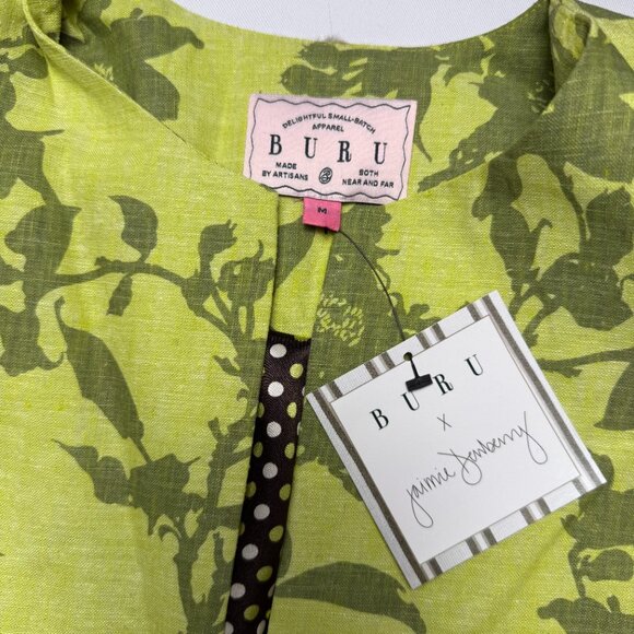 BURU x Jaimie Dewberry | Size M | Green Linen Floral Walking Coat | NWT ($398) - Picture 6 of 12